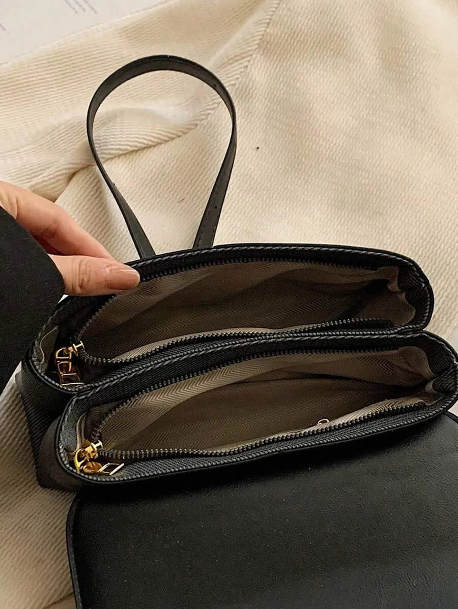 SHEIN حقيبة كتف نسائية صغيرة بتصميم متباين الألوان ومربع موضة 2025
