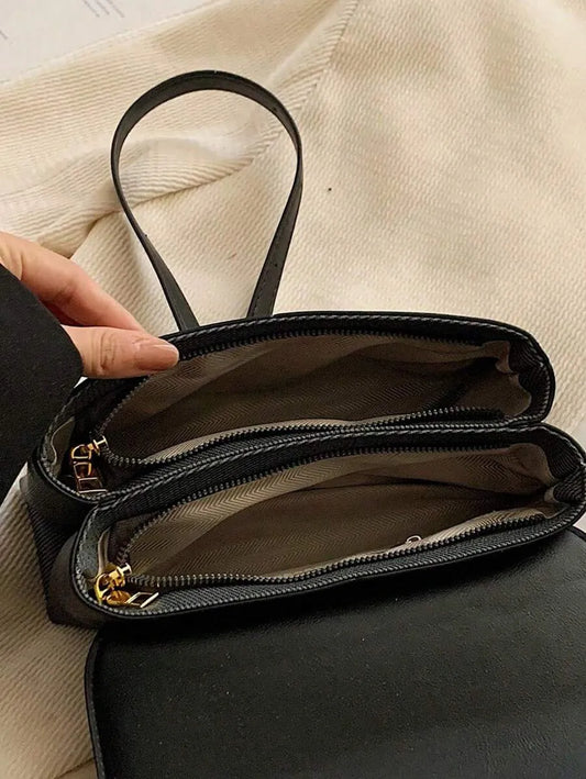 SHEIN حقيبة كتف نسائية صغيرة بتصميم متباين الألوان ومربع موضة 2025