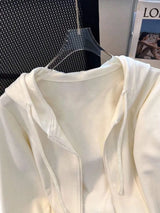 SHEIN Resyla معطف نسائي قصير بسحاب وغطاء للرأس وأكمام طويلة
