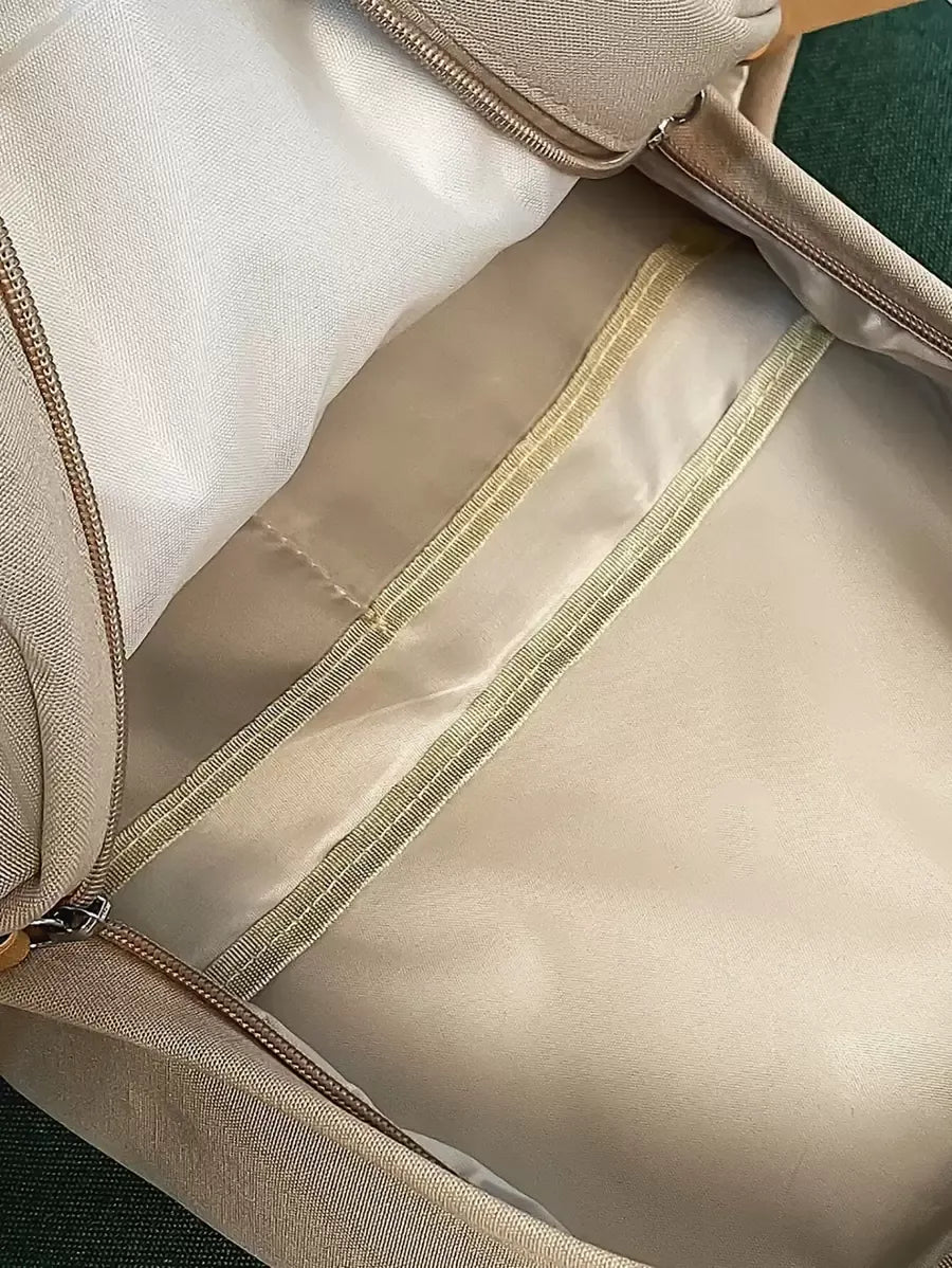 SHEIN حقيبة ظهر مدرسية كبيرة السعة وخفيفة الوزن بطباعة حروف
