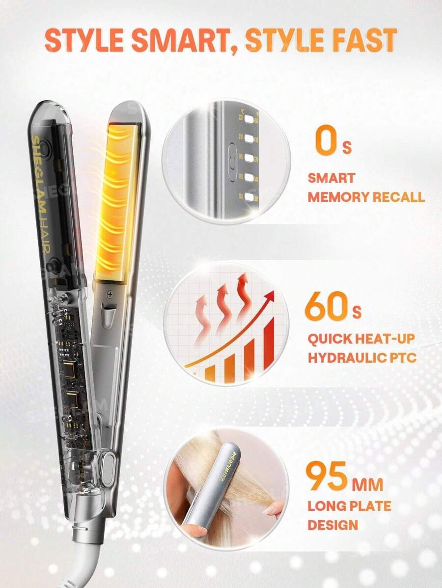 SHEGLAM HAIR Slick Chic Insta Heat مكواة فرد الشعر
