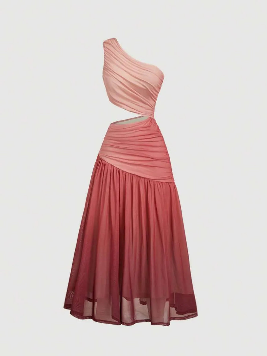SHEIN MOD فستان نسائي طويل بدون أكمام بربطة كتف متعدد الألوان