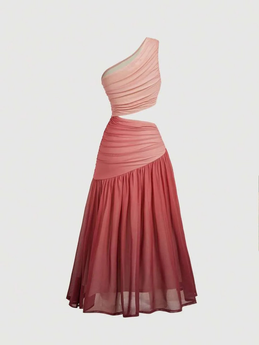 SHEIN MOD فستان نسائي طويل بدون أكمام بربطة كتف متعدد الألوان