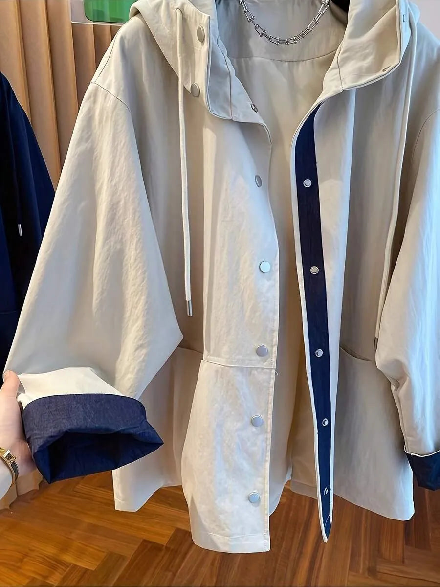 SHEIN معطف مبطن بغطاء راس و بقصة مريحة