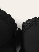 SHEIN DesireSculpt حمالة صدر سلكية بوش أب مزينة بالدانتيل والفيونكة