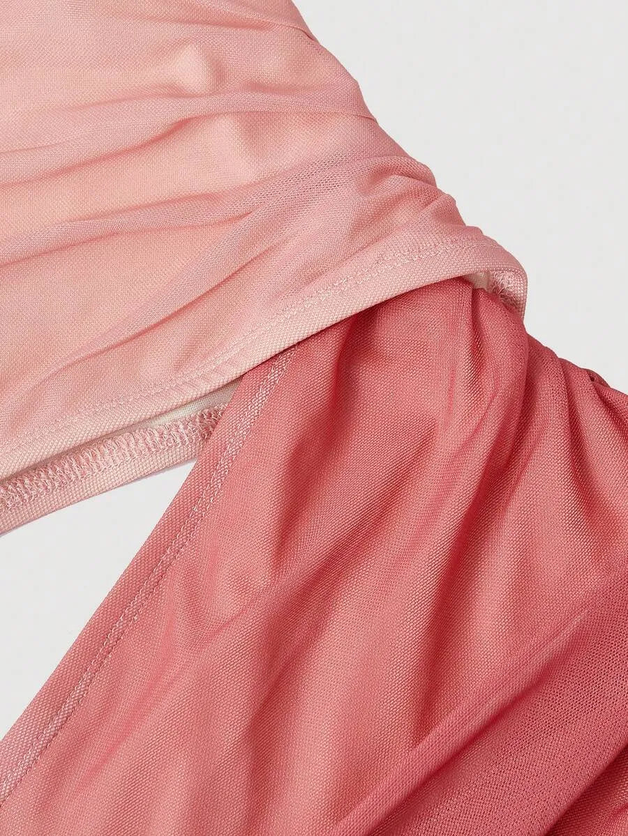 SHEIN MOD فستان نسائي طويل بدون أكمام بربطة كتف متعدد الألوان