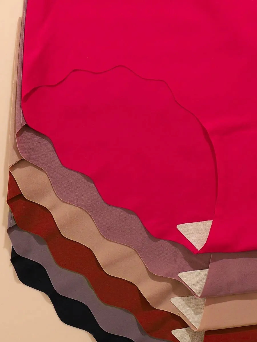 SHEIN سراويل داخلية نسائية من 6 قطع بحافة متموجة ودانتيل ومتعدد الألوان