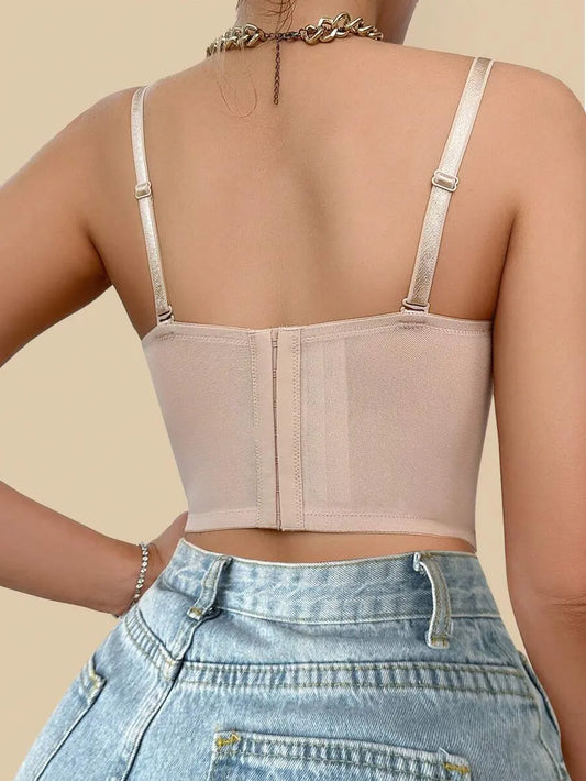SHEIN حمالة صدر نسائية سلكية مبطنة بحشوة ورفع للصدر بلون بيج
