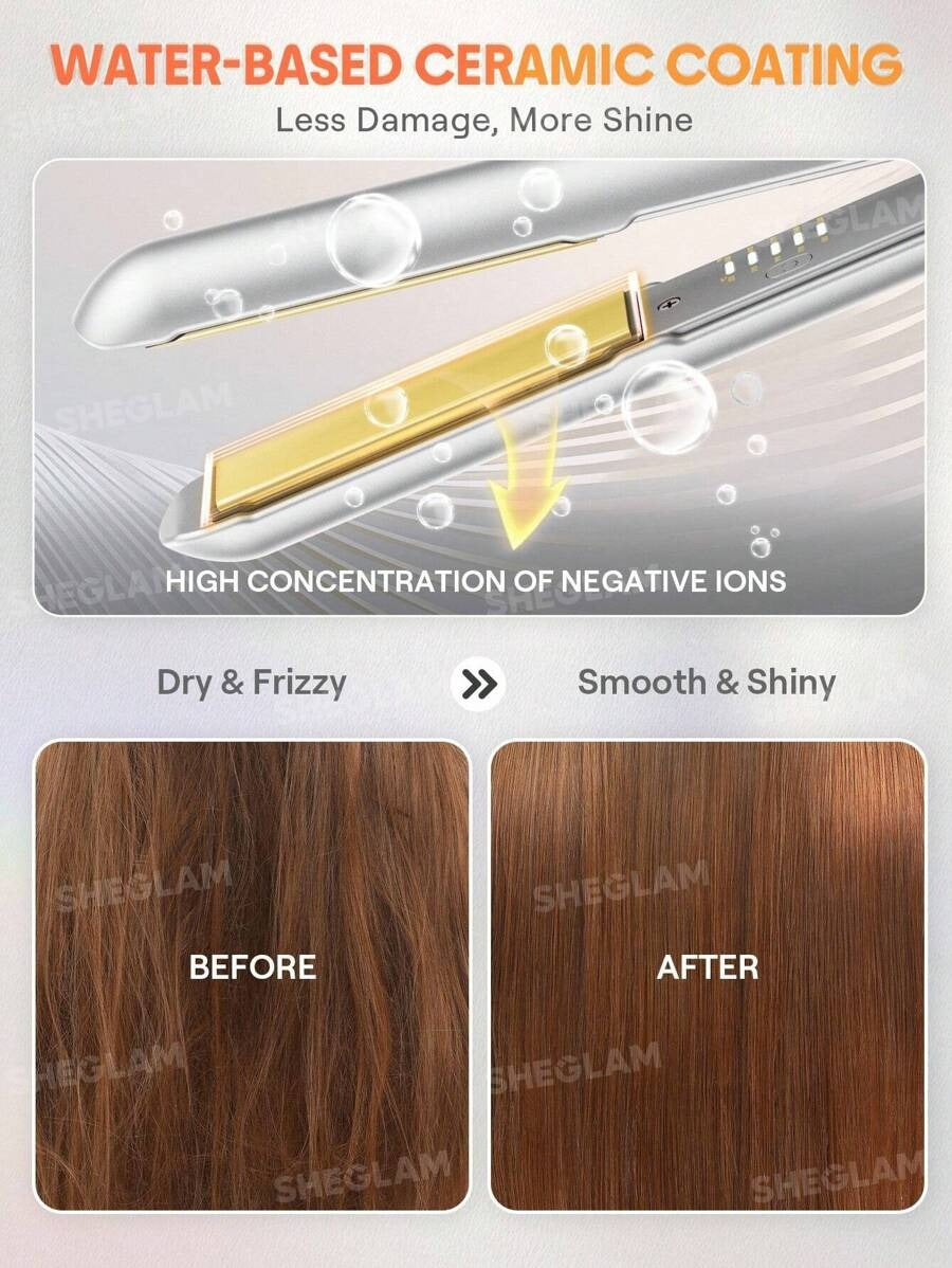 SHEGLAM HAIR Slick Chic Insta Heat مكواة فرد الشعر