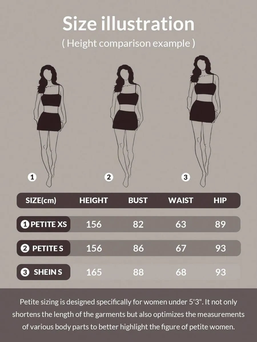 SHEIN PETITE بنطال نسائي فضفاض بجيوب بلون أزرق قوي