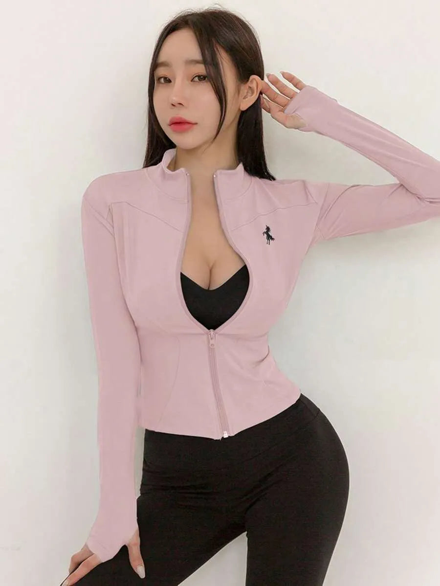 SHEIN DAZY جاكيت نسائي بأكمام طويلة وياقة عالية