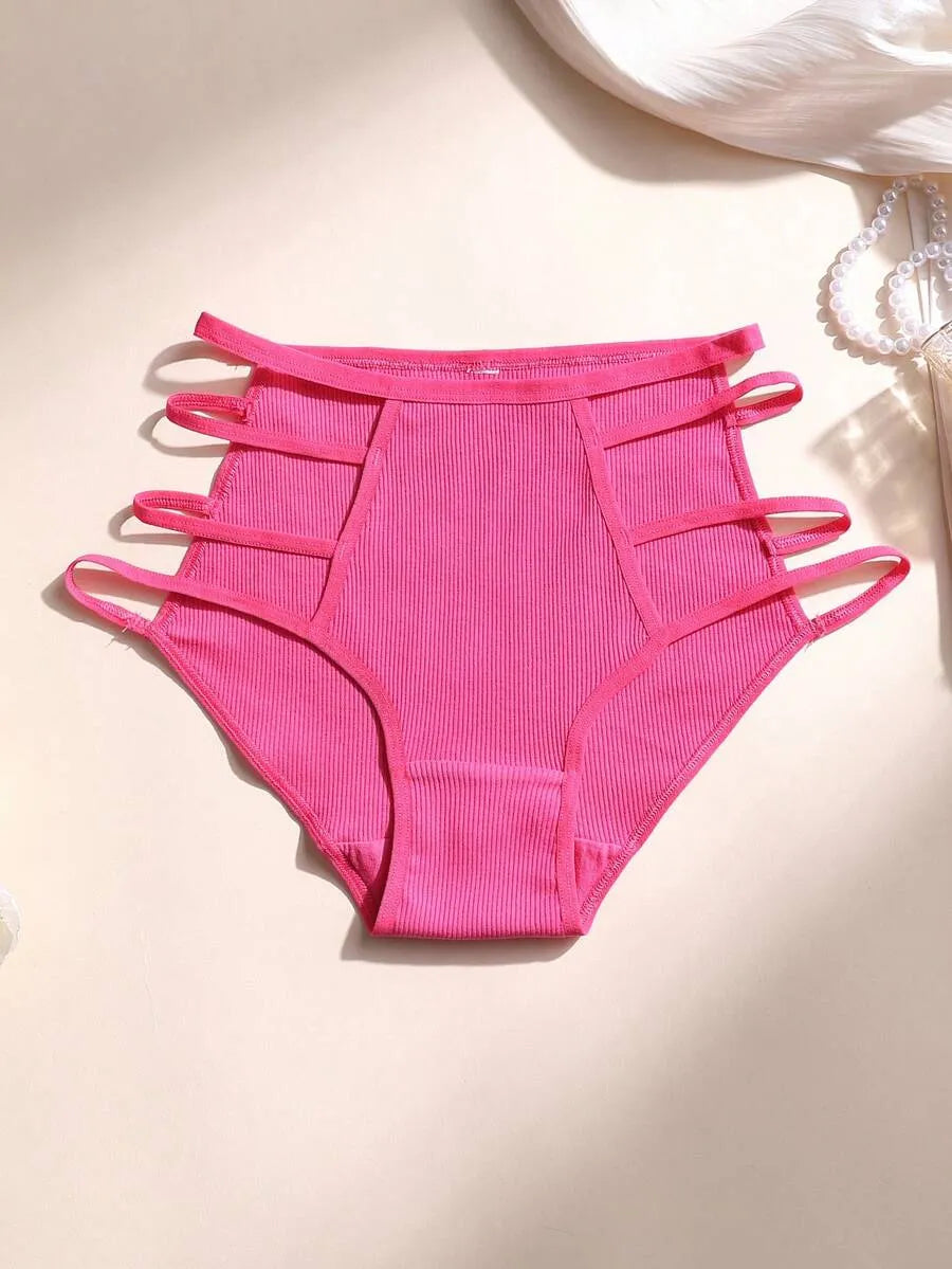 SHEIN سراويل داخلية نسائية من 6 قطع بخصر متوسط ومتعدد الألوان