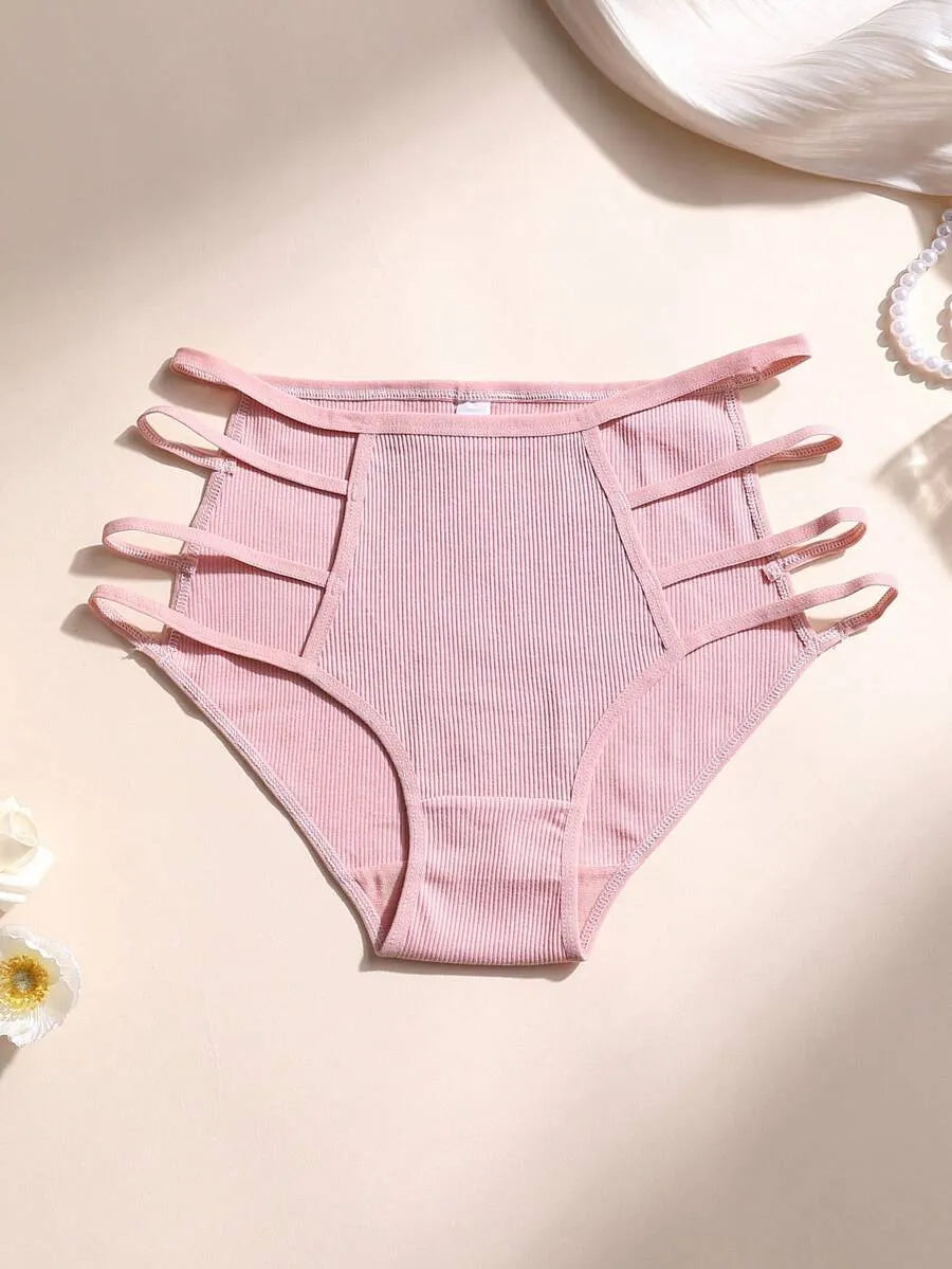 SHEIN سراويل داخلية نسائية من 6 قطع بخصر متوسط ومتعدد الألوان