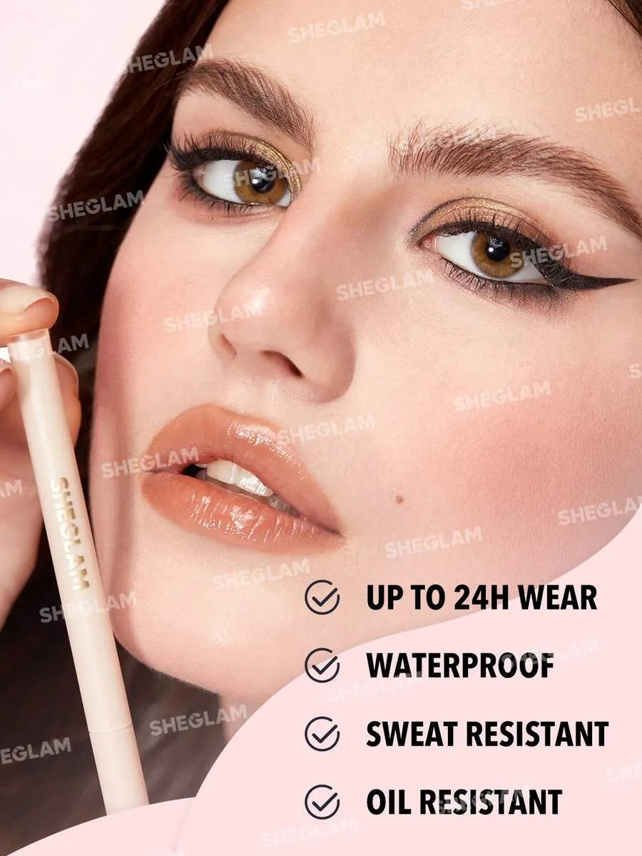 SHEIN SHEGLAM Good Point قلم آيلاينر مائل مقاوم للماء بلون أسود