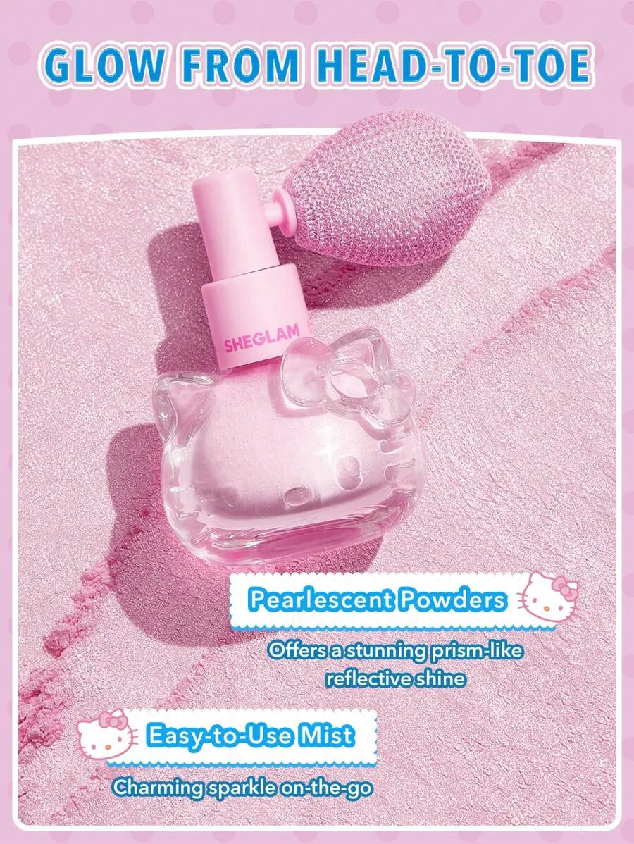 SHEIN Hello Kitty SHEGLAM Bow-Utiful Kitty Glow رذاذ مضيء للجسم بلون بلمعة لامعة