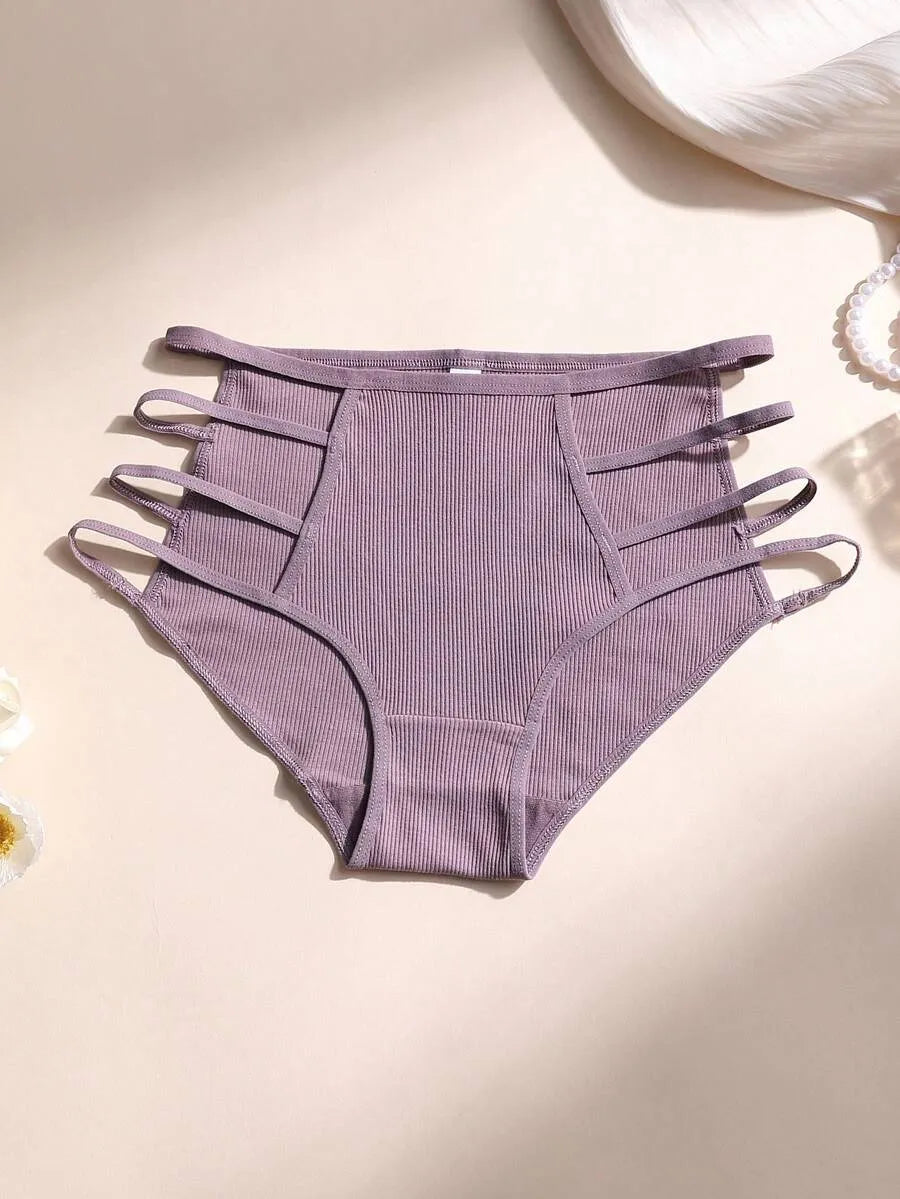 SHEIN سراويل داخلية نسائية من 6 قطع بخصر متوسط ومتعدد الألوان