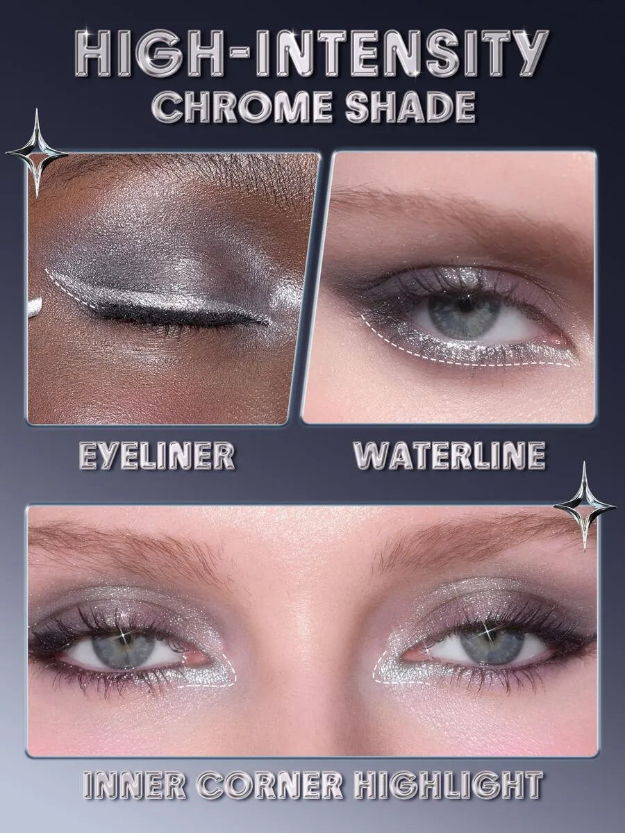 SHEIN SHEGLAM Silver Strobe Metallic Platinum محدد عيون بلون