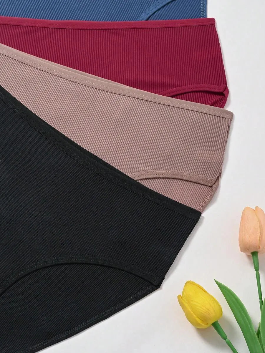 SHEIN سراويل داخلية نسائية من 4 قطع بخصر عالٍ ومتعدد الألوان