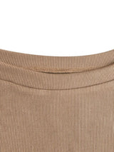 SHEIN طقم نسائي قطعتين توب محبوك وتنورة ماكسي فضفاضة بلون بني قهوة