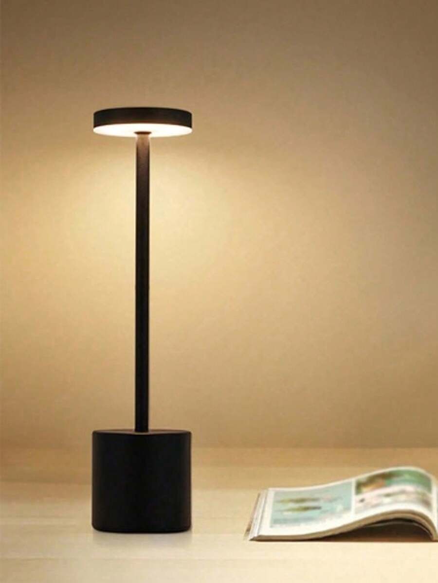 SHEIN مصباح طاولة شمالي لاسلكي LED قابل للتعتيم بثلاثة ألوان وشحن USB