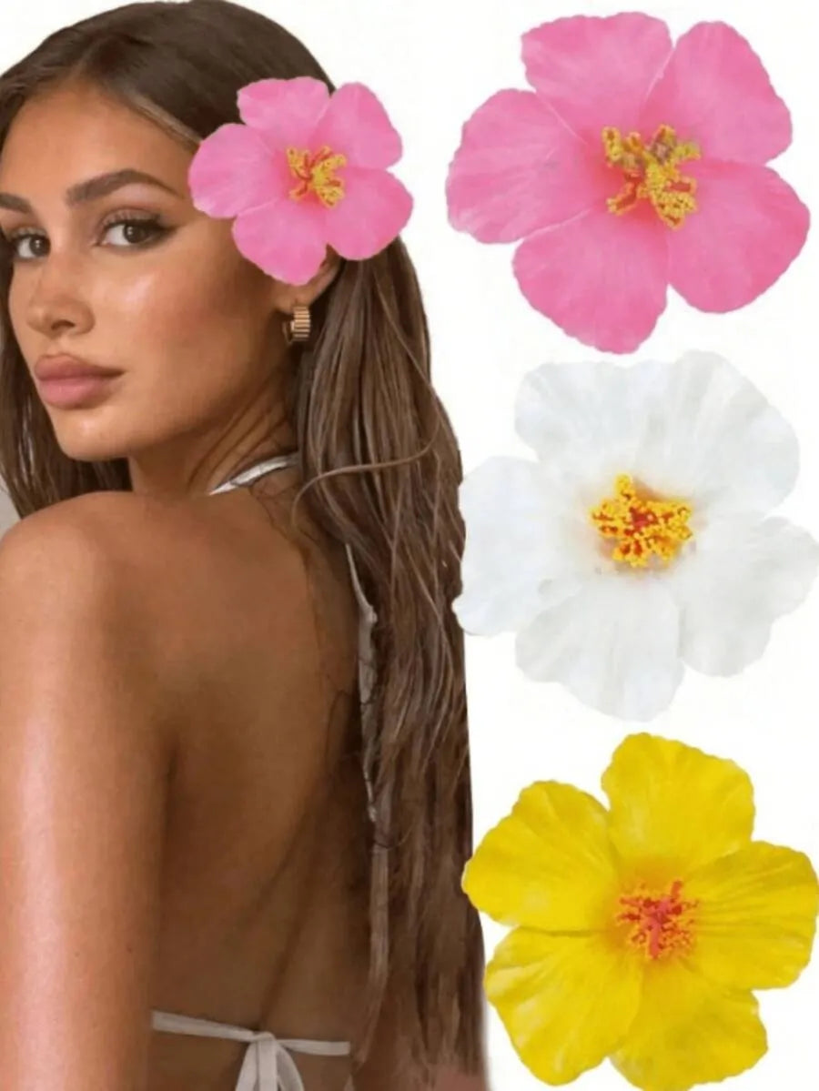 SHEIN مشابك شعر بشكل زهور هاواي