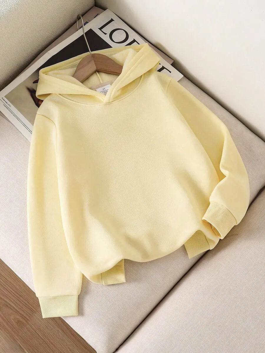 SHEIN هودي نسائي بطبعة نباتية ويعسوب بلون مشمشي