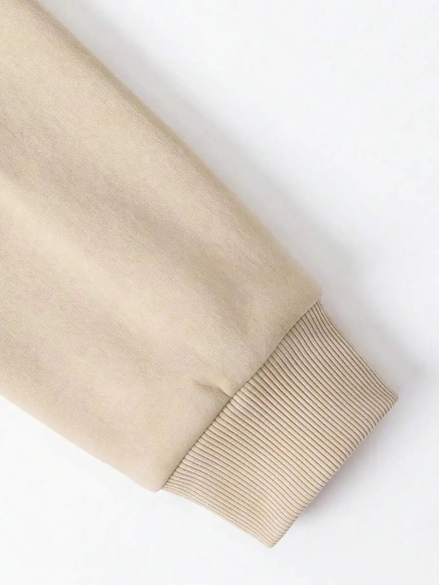 SHEIN هودي نسائي بطبعة نباتية ويعسوب بلون مشمشي