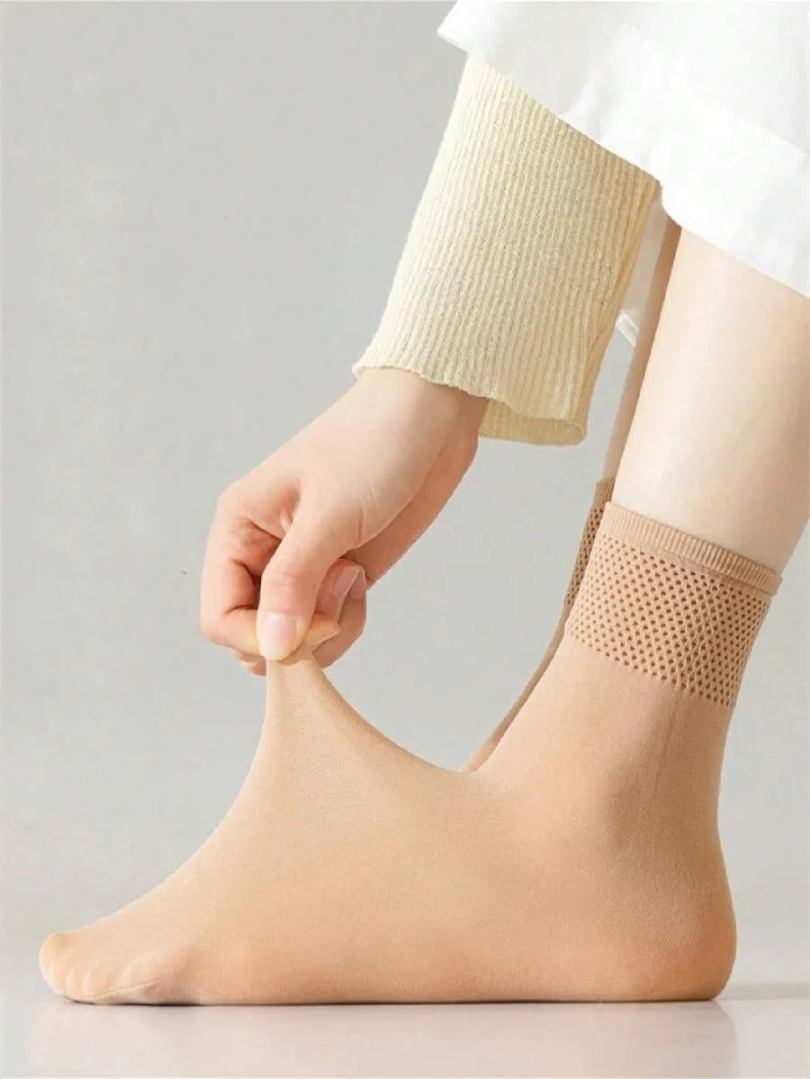 SHEIN جوارب نسائية شبكية مفرغة متوسطة الطول ومتعدد الألوان