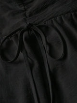 SHEIN MOD A-Line تنورة نسائية طويلة  بخصر طبيعي وثنيات بلون أسود