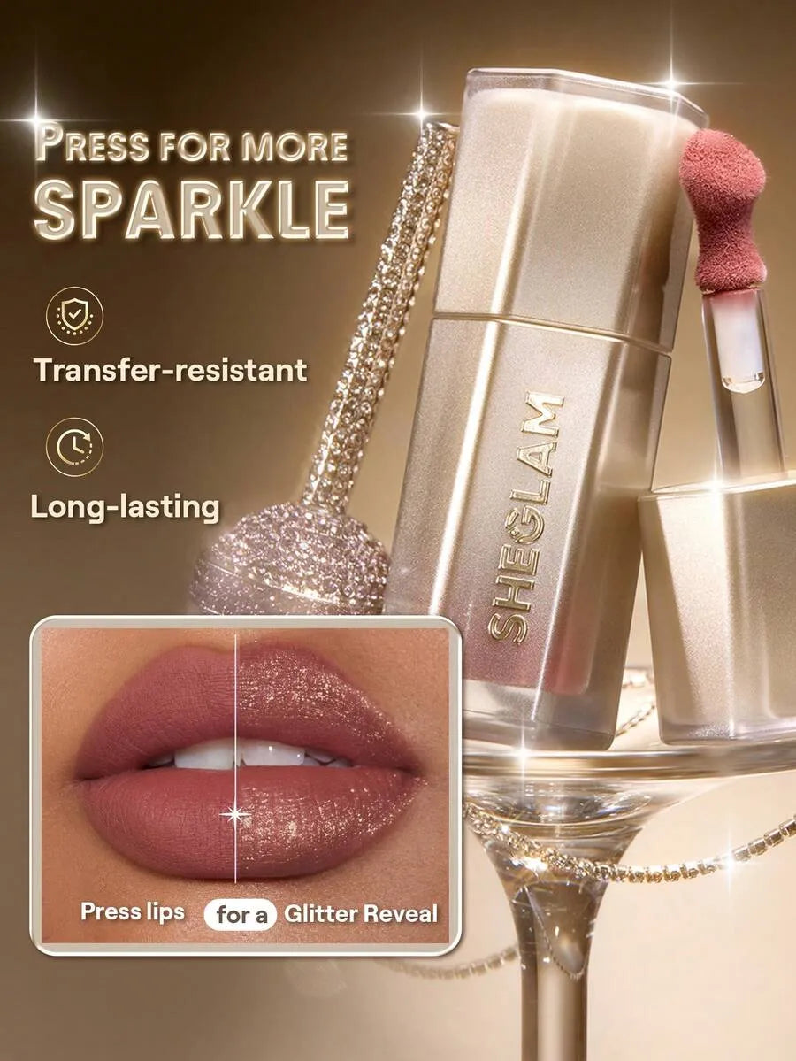 SHEIN SHEGLAM Stardust Swipe أحمر شفاه سائل بلمعة جليتر 034