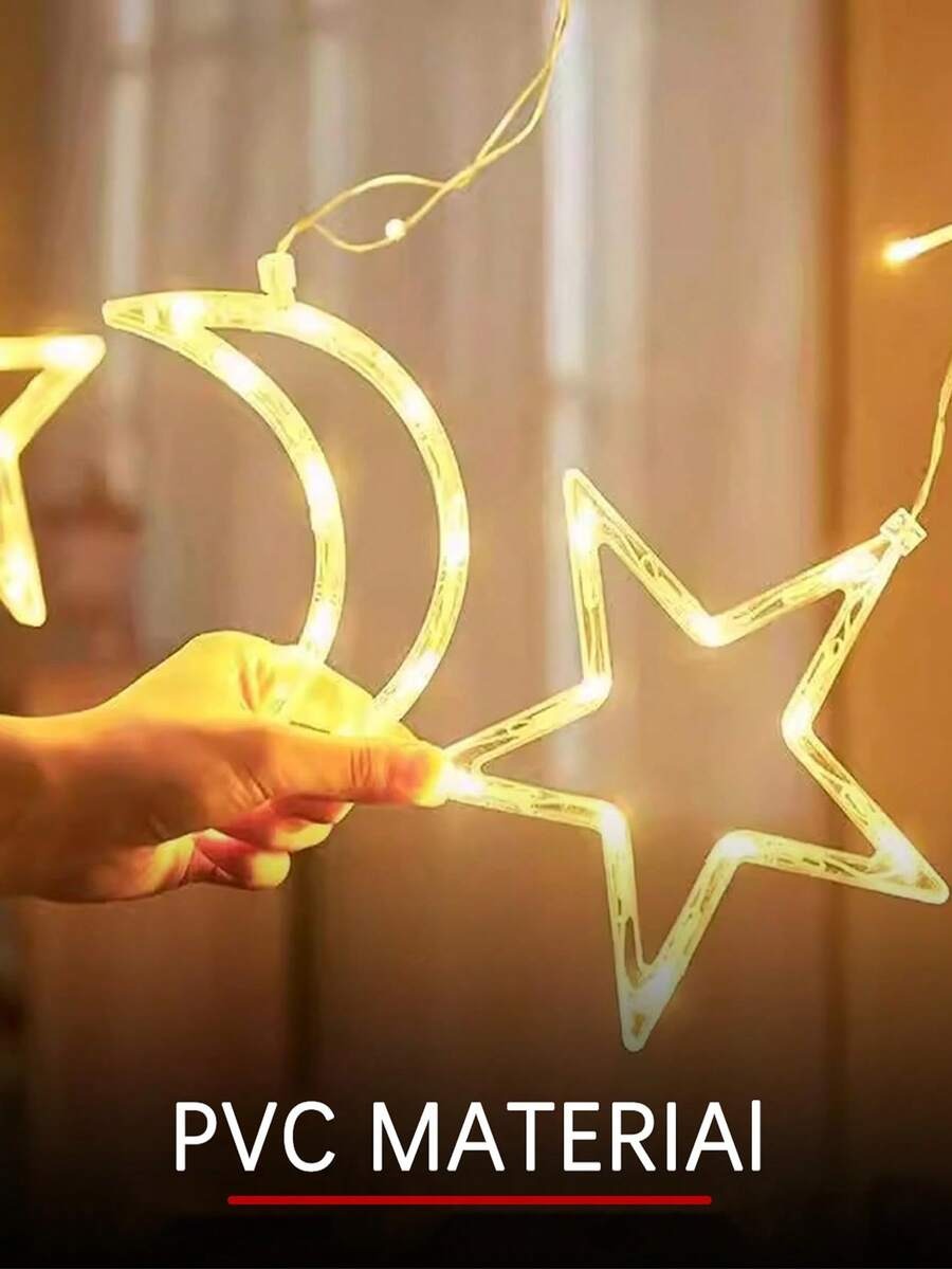 SHEIN LED أضواء ستارة بشكل نجوم وقمر