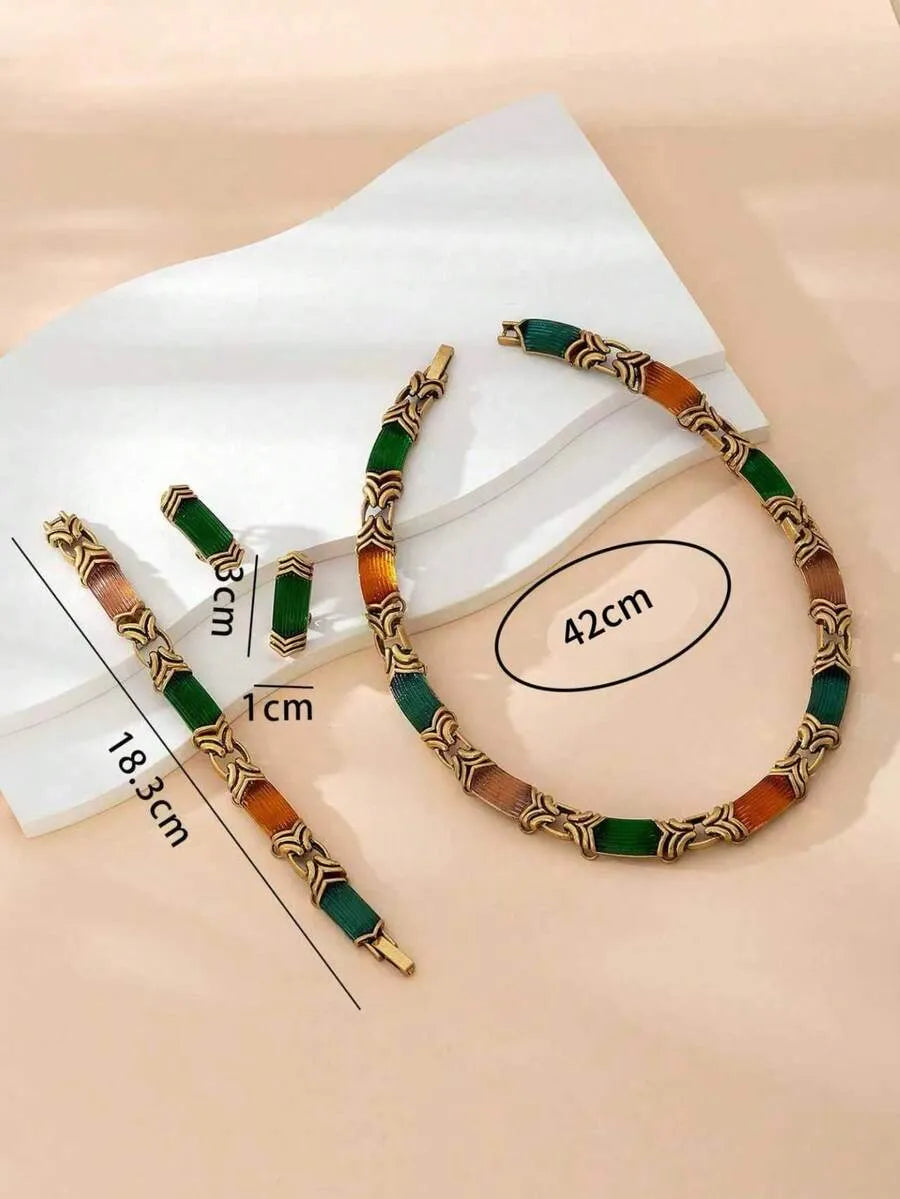 SHEIN سوار نسائي بتصميم هندسي مخطط متعدد الألوان