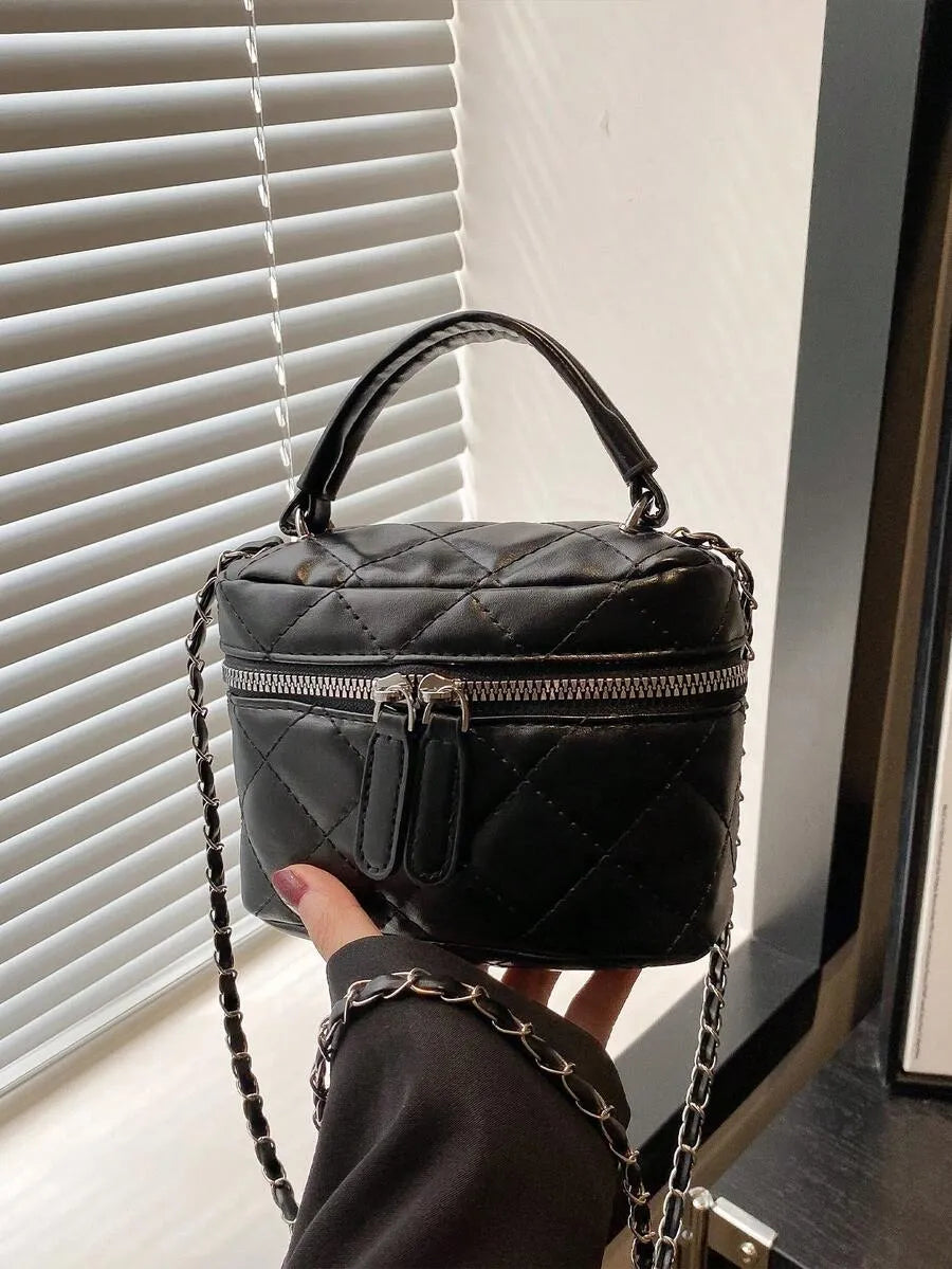 SHEIN حقيبة كلاتش نسائية صغيرة مبطنة بسحاب وحزام كتف