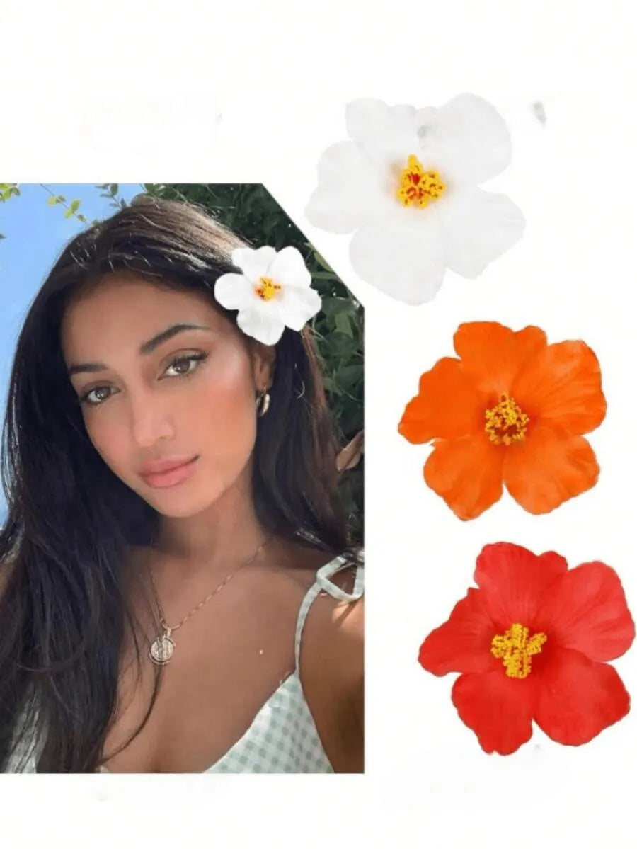 SHEIN مشابك شعر بشكل زهور هاواي