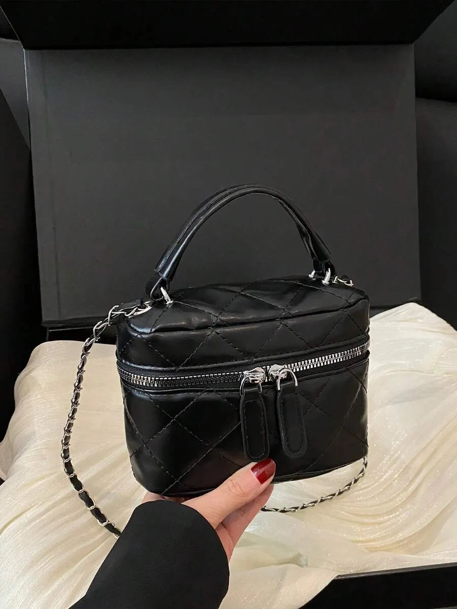 SHEIN حقيبة كلاتش نسائية صغيرة مبطنة بسحاب وحزام كتف