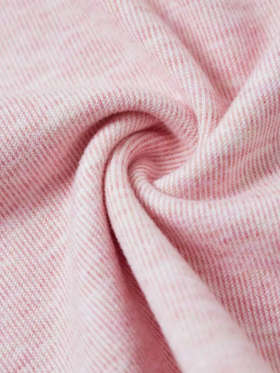 SHEIN EZwear بنطلون بلون مشمشي طويل واسع الساق بخصر طبيعي من الصوف