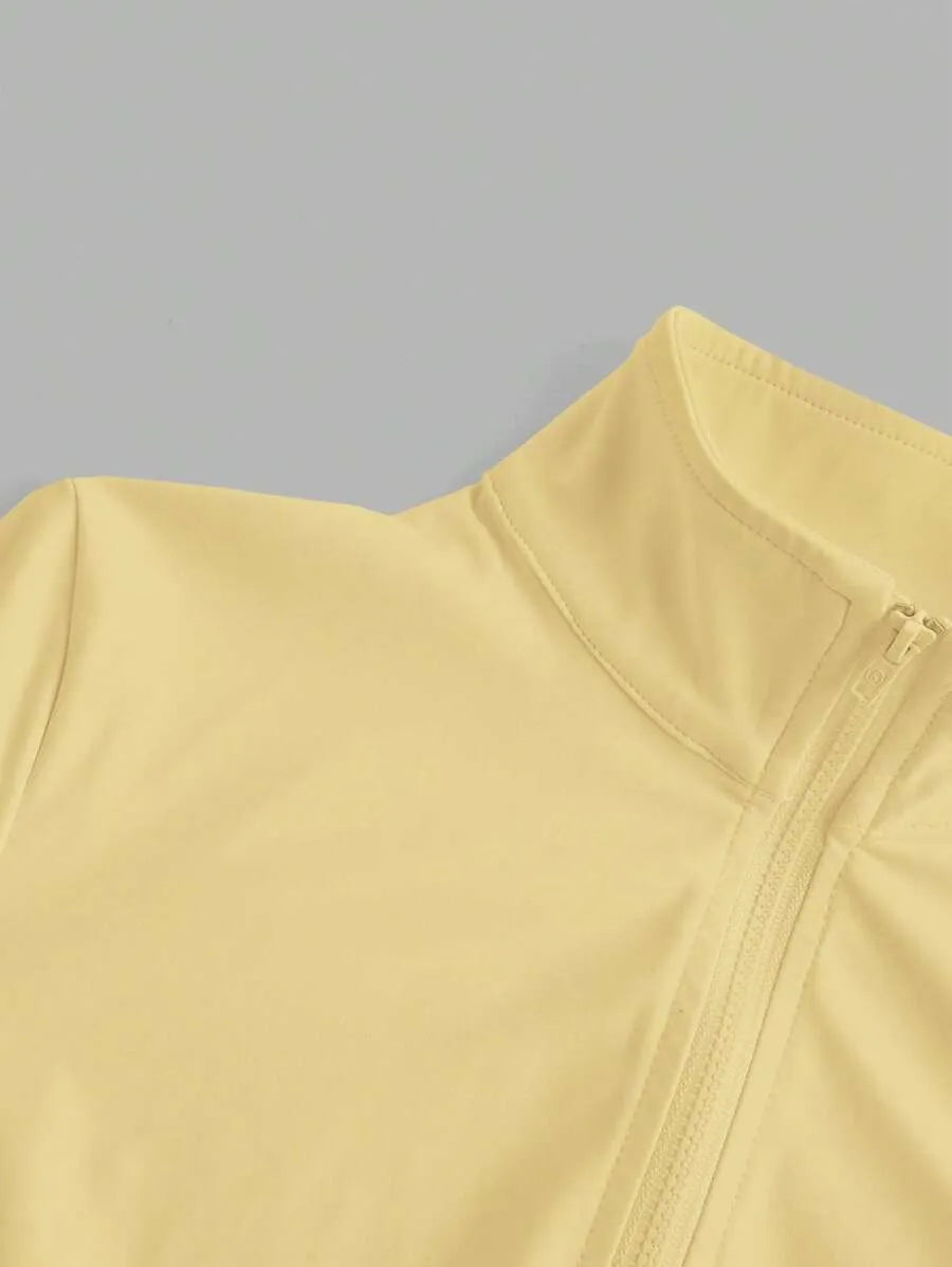 SHEIN EZwear كارديجان محبوك أصفر زبدي