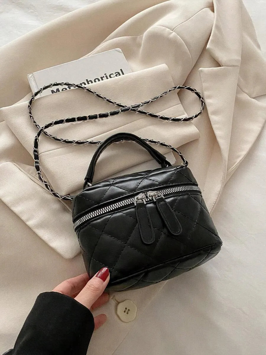 SHEIN حقيبة كلاتش نسائية صغيرة مبطنة بسحاب وحزام كتف