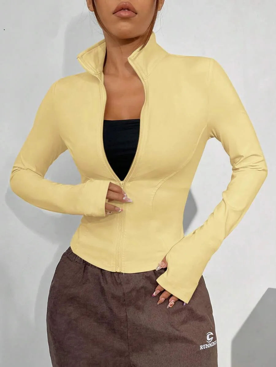 SHEIN EZwear كارديجان محبوك أصفر زبدي