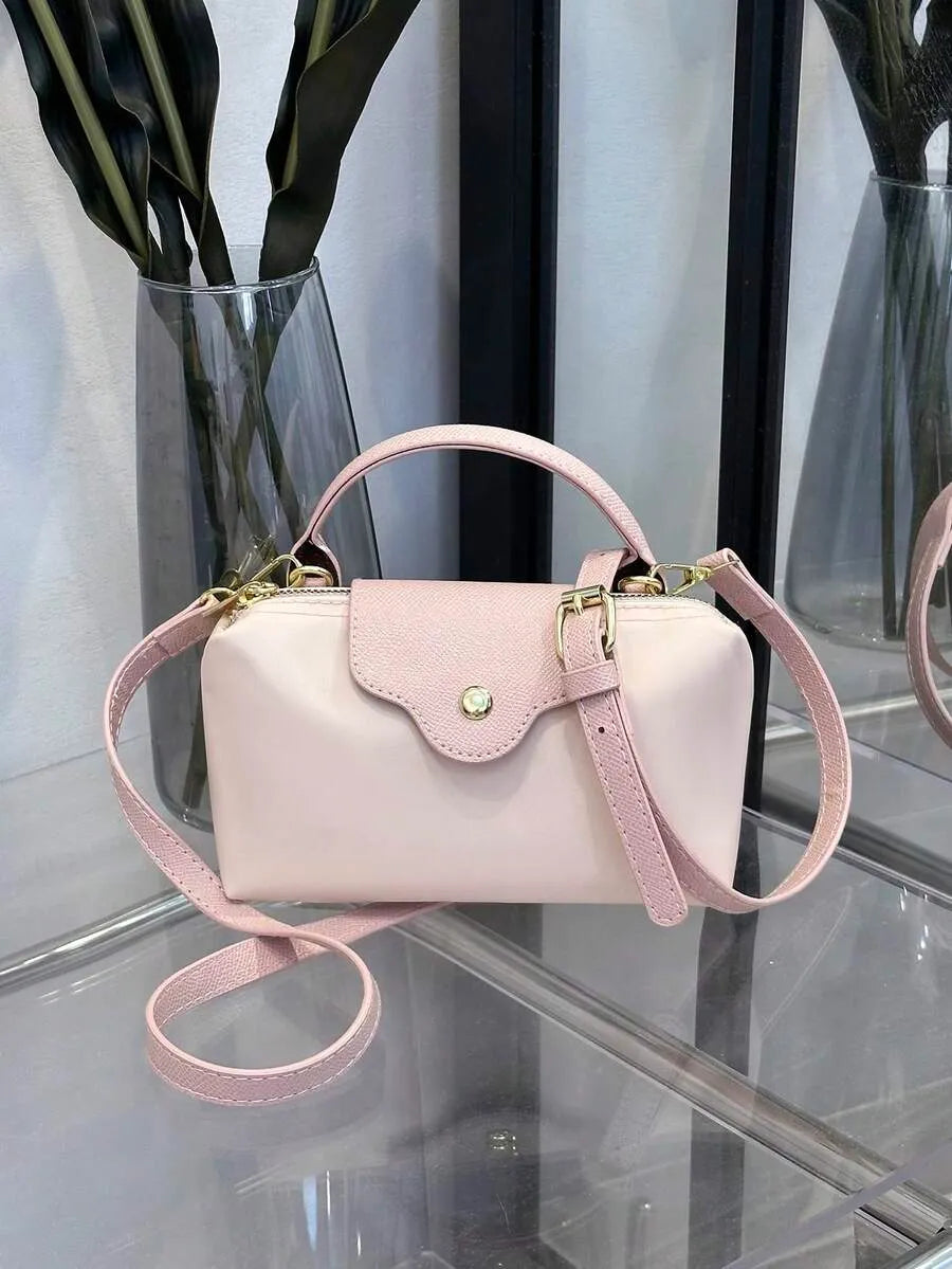 SHEIN حقيبة كتف ويد أنيقة وردي فاتح من النايلون والجلد خفيفة الوزن