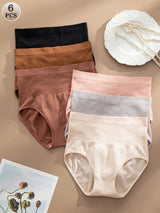 SHEIN Snug Zone طقم 6 قطع سراويل داخلية نسائية بخصر مرتفع