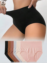 SHEIN Snug Zone طقم 6 قطع سراويل داخلية نسائية بخصر مرتفع