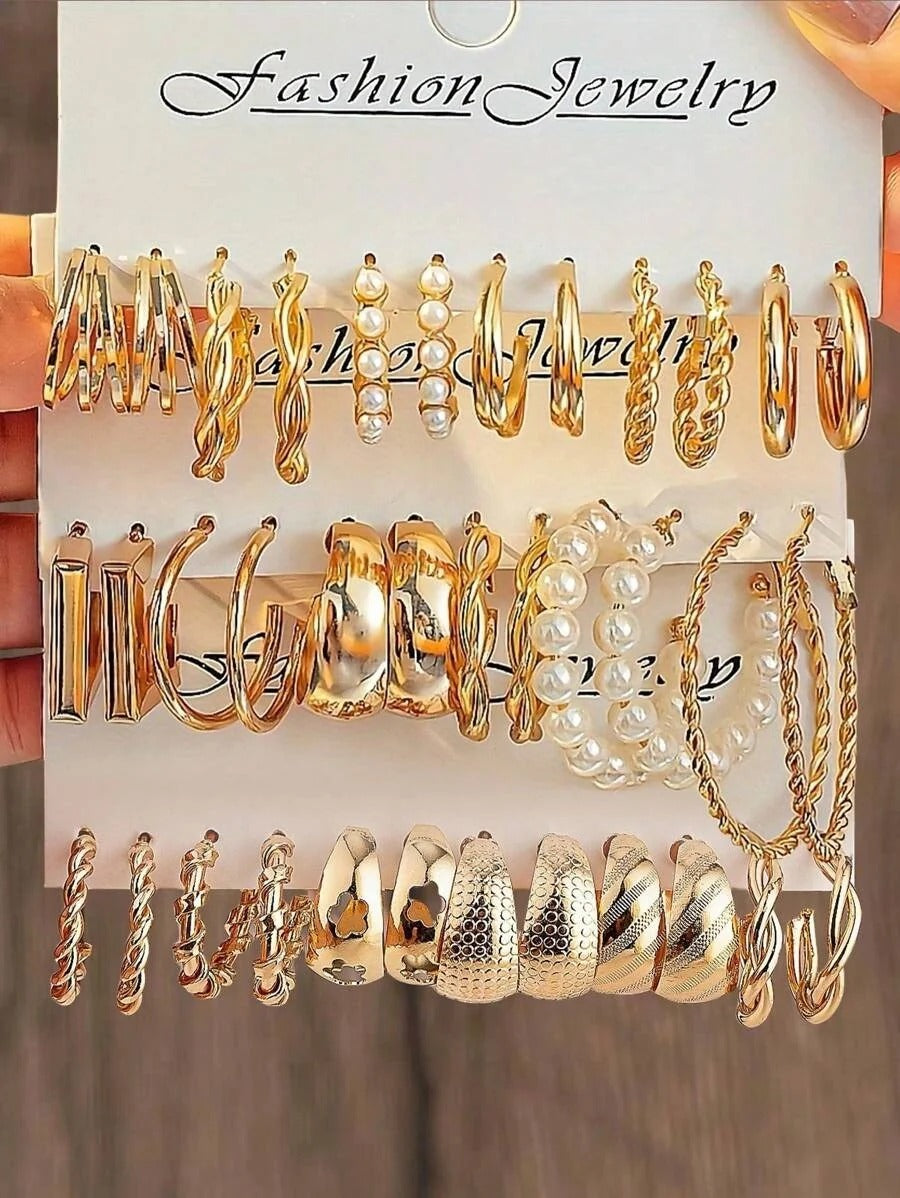 SHEIN طقم أقراط بوهيمي ذهبي