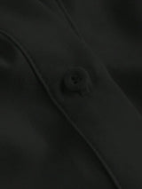 SHEIN MOD قميص نسائي ضيق بياقة وأكمام بات وينج بلون أسود