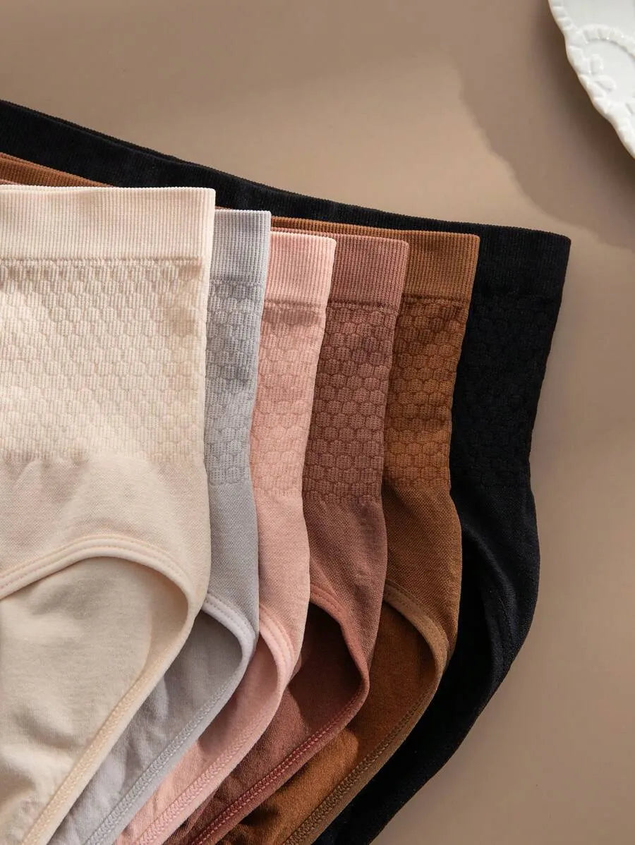 SHEIN Snug Zone طقم 6 قطع سراويل داخلية نسائية متعدد الألوان بخصر مرتفع