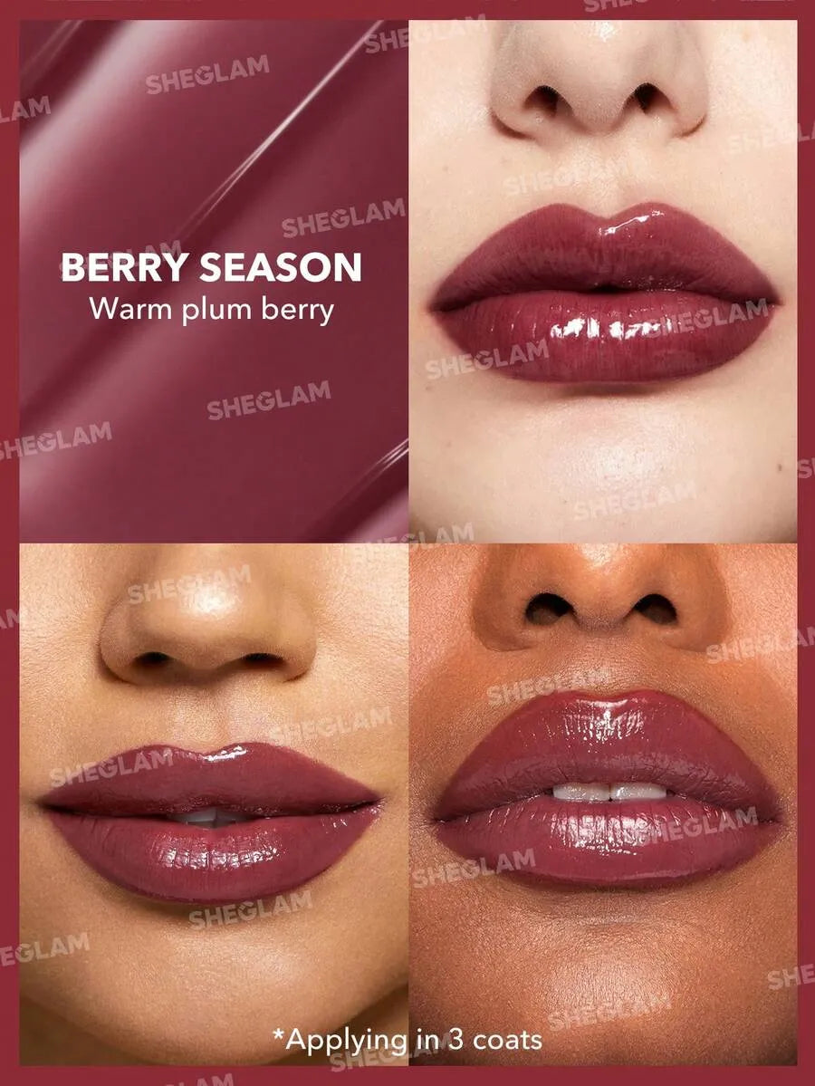 SHEIN SHEGLAM Pout-Perfect Berry Season ملمع شفاه لامع بلون