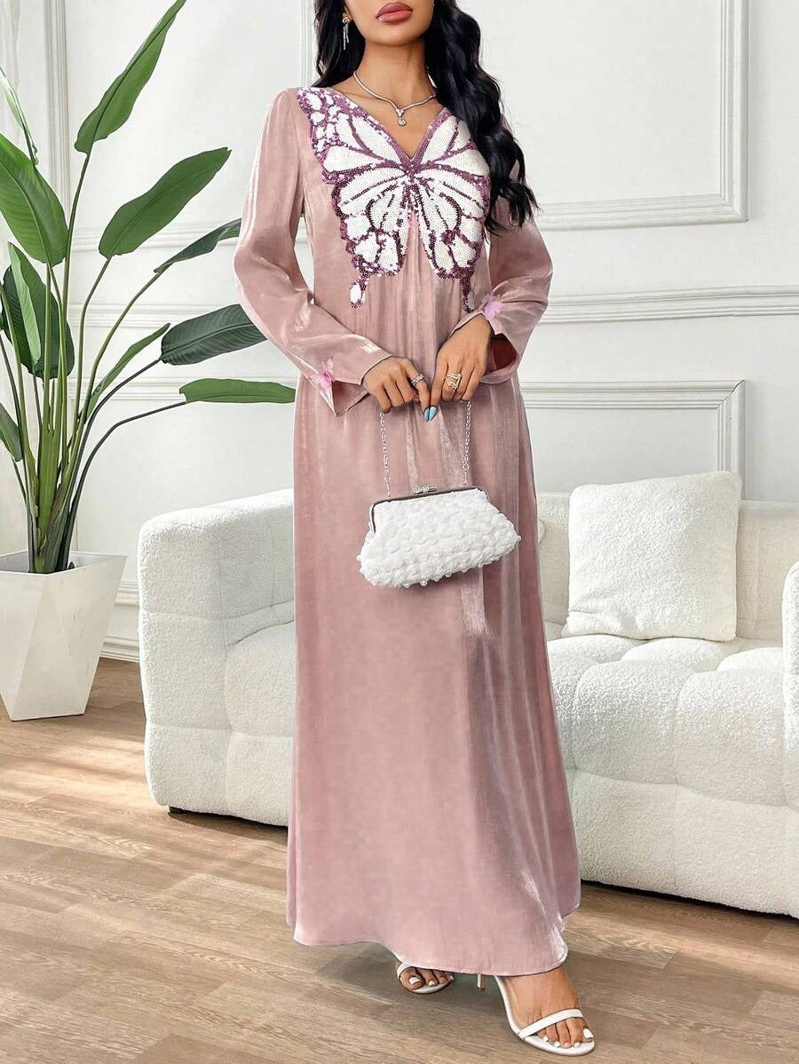SHEIN Yasmyna جلابية قفطان ماكسي تركي للنساء