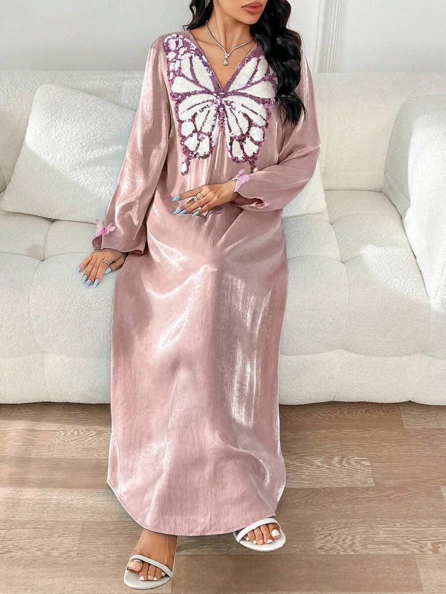 SHEIN Yasmyna جلابية قفطان ماكسي تركي للنساء