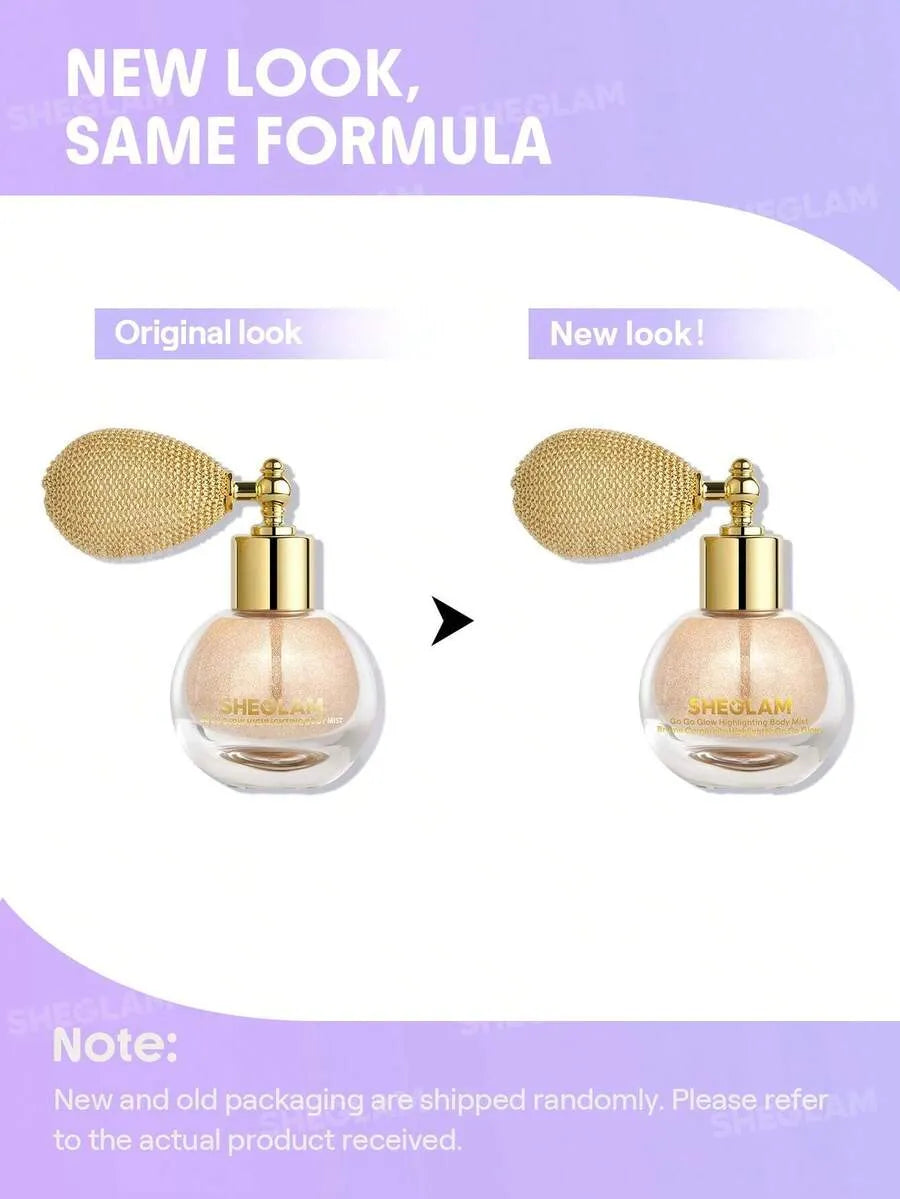 SHEIN SHEGLAM Go Go Glow Champagne Shimmer رذاذ هايلايتر للجسم بلون  بلمعة لامعة