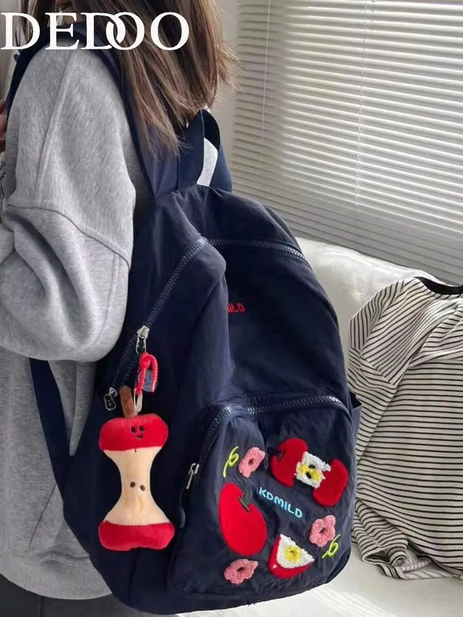 SHEIN Dedoo حقيبة ظهر مطرزة متعددة الوظائف صغيرة الحجم